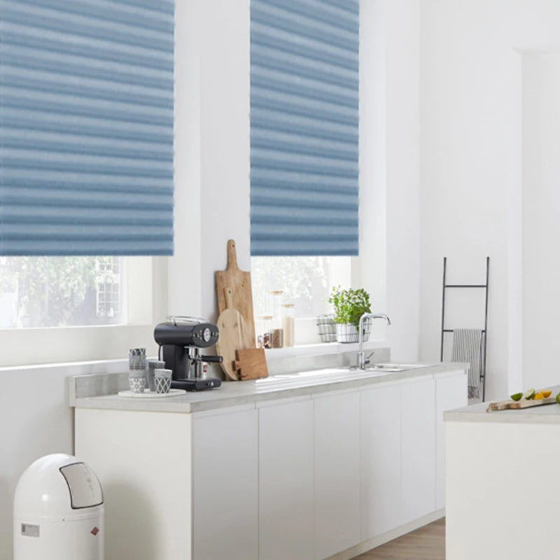 Self-Adhesive Pleated Blinds – Half Blackout Privacy Shades for Home Windows