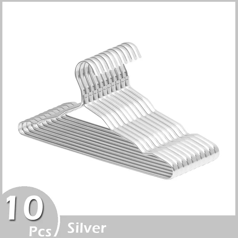 Aluminum Clothes Hangers – Anti-slip Metal Rack for Wardrobe Organization