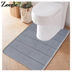 U-Shaped Memory Foam Bath Mat – Absorbent Non-Slip Rug for Bathroom Toilet