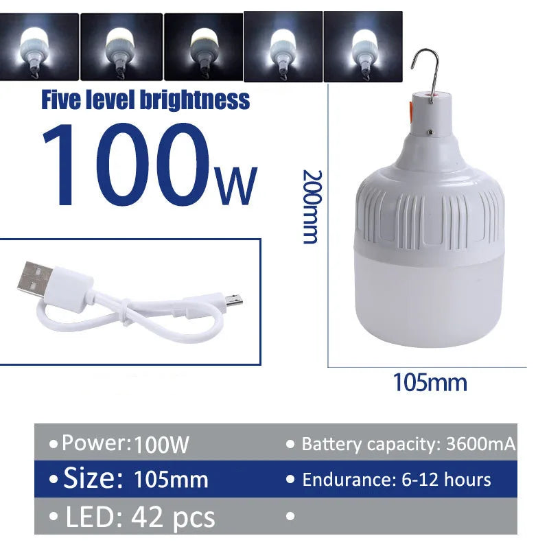 Portable LED Camping Lantern – Rechargeable Motion Sensor Light for Outdoor Emergencies