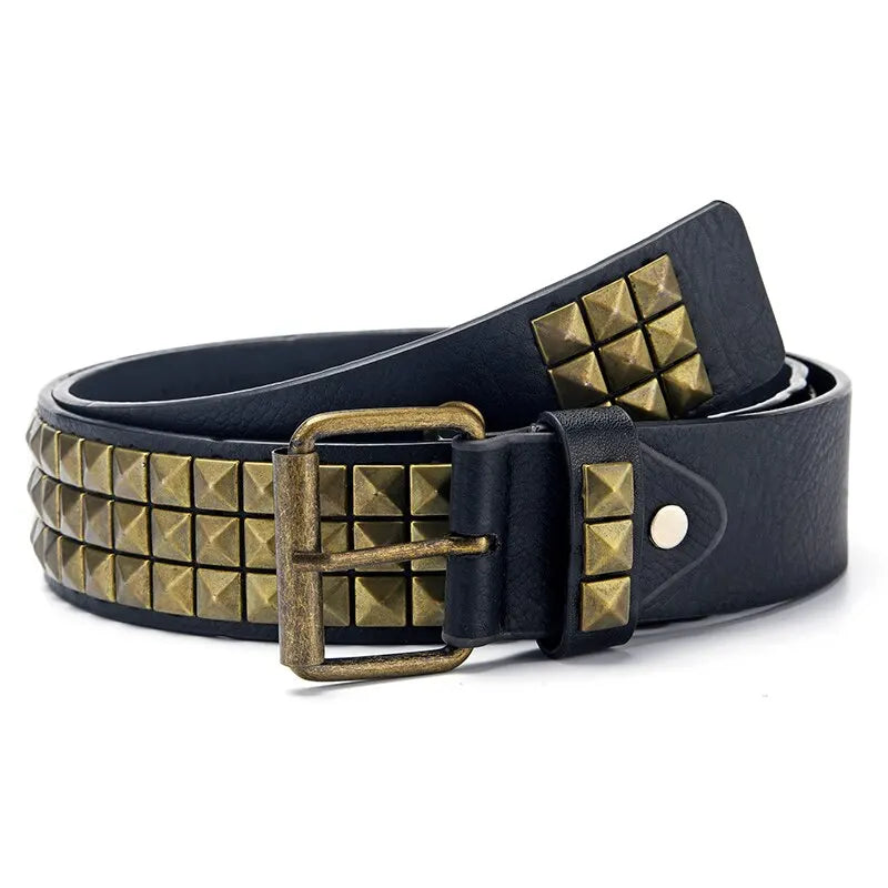Punk Pyramid Rivet Belt – Metal Studded Hardware for Unisex Y2K Fashion