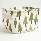 Foldable Cotton Linen Storage Basket – Small Desktop Organizer for Home