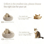 Plush Round Pet Bed – Warm 2-in-1 Cave Mattress for Small Cats and Dogs
