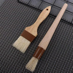Wooden Bristle Pastry Brush – Flat Oil Basting Tool for Baking and Barbecue