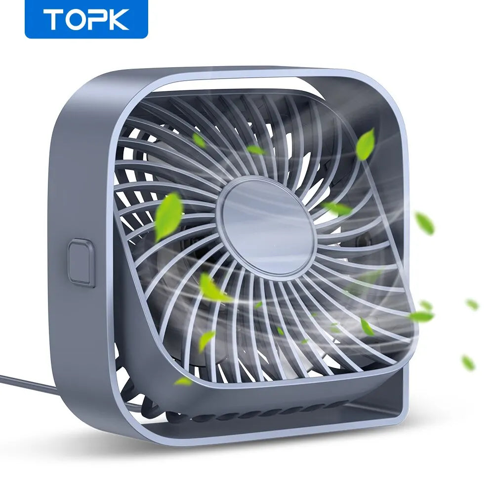 Portable Mini Desk Fan – 360 Degree Quiet USB Cooling for Home and Camping