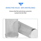 Stainless Steel Mesh Filter Guard – 12/16mm Inlet for Aquarium Tanks