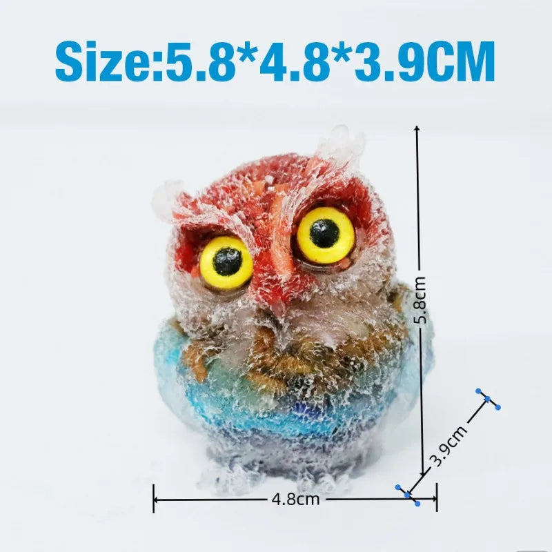 Crystal Owl Ornament – Natural Gemstone Figurine for Home Decor and Aquarium