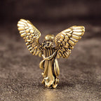 Antique Copper Cupid Statue – Small Brass Angel Figurine for Home Decor