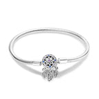 925 Sterling Silver Charm Bracelet – Adjustable Green Zircon for Birthday Gifts