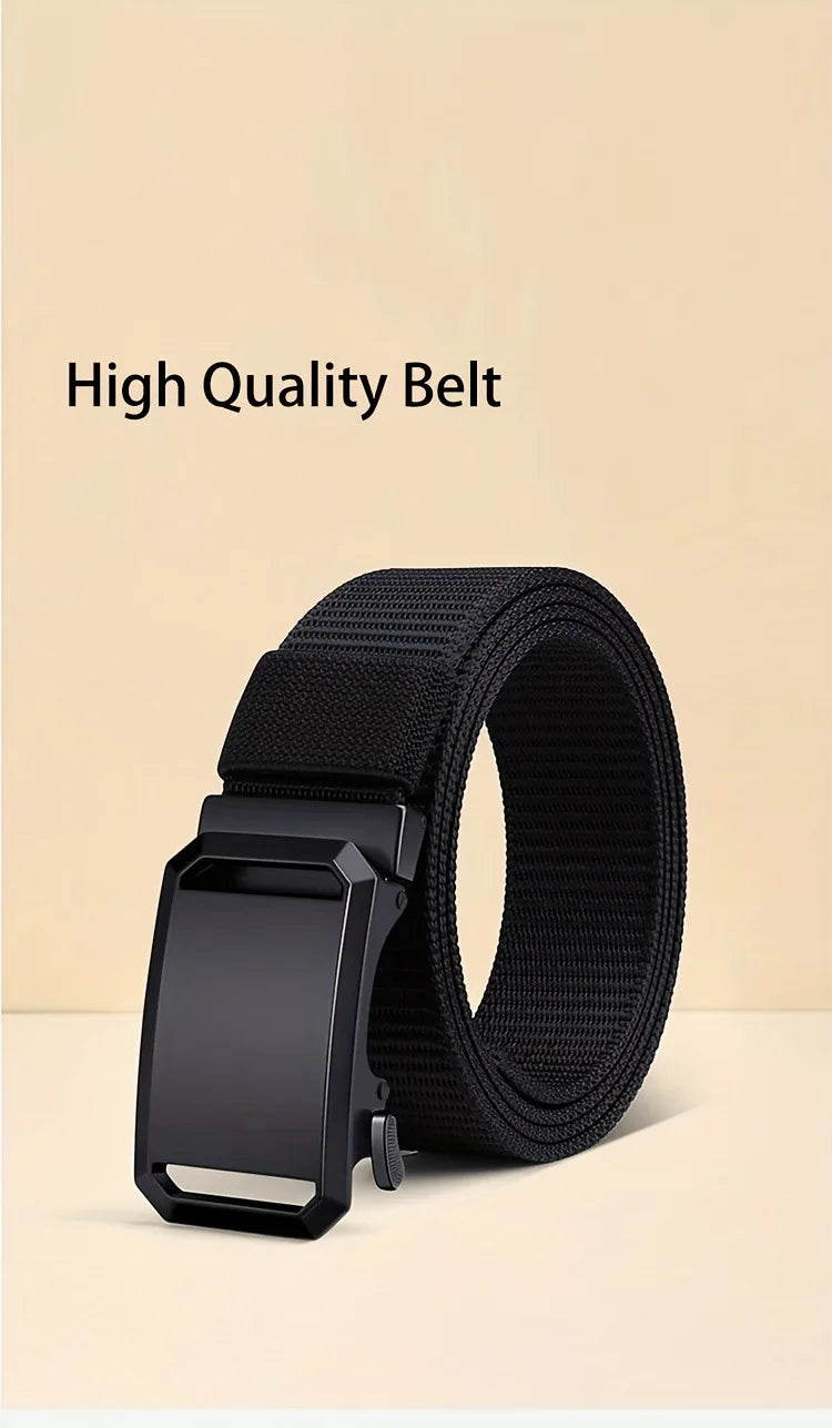 Tactical Canvas Belt – Durable Automatic Buckle for Men Outdoor Hunting