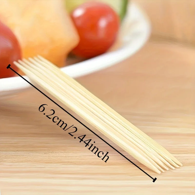 Natural Bamboo Double-Headed Toothpicks – Portable Dental Floss for Home Travel