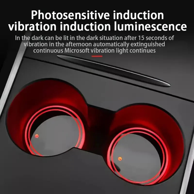 LED Car Cup Holder Coasters – Light Sensor Atmosphere Mats for Auto Interior