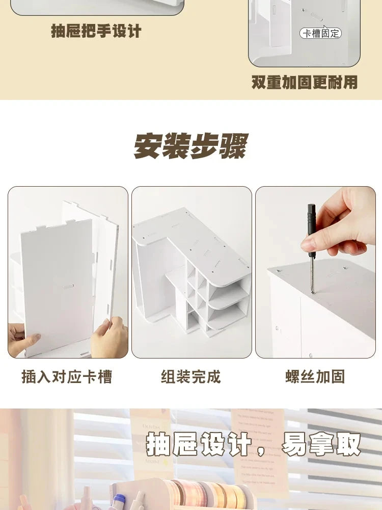 Wooden Desk Organizer – Desktop Stationery Storage for Home Office