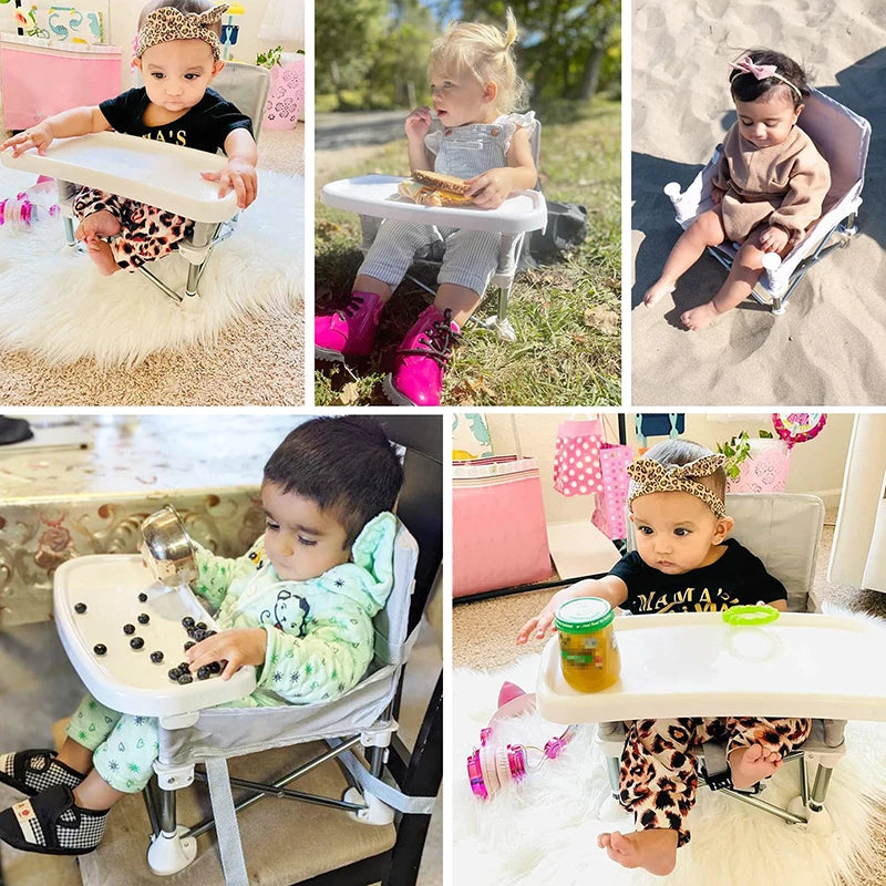 Portable Baby Booster Seat – Folding Dining Chair for Travel and Outdoor Use