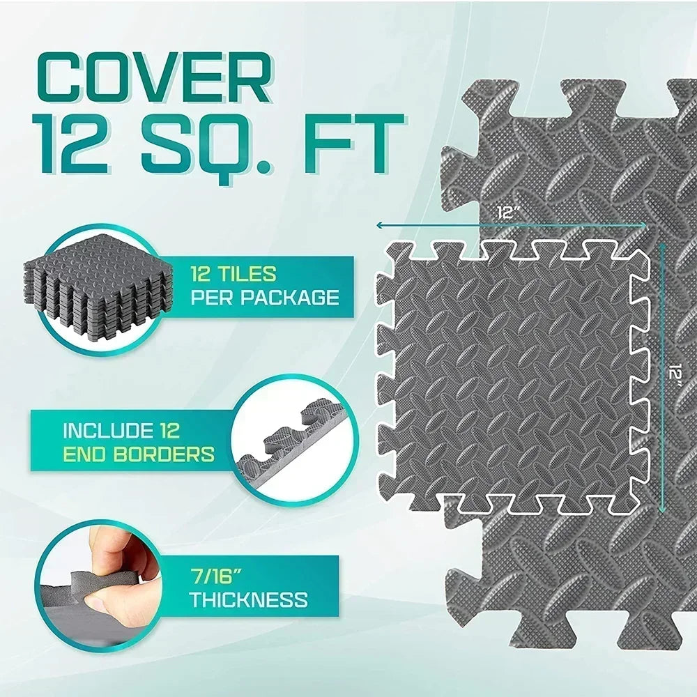 Interlocking EVA Foam Floor Tiles – Non-Slip Exercise Mats for Home Gym