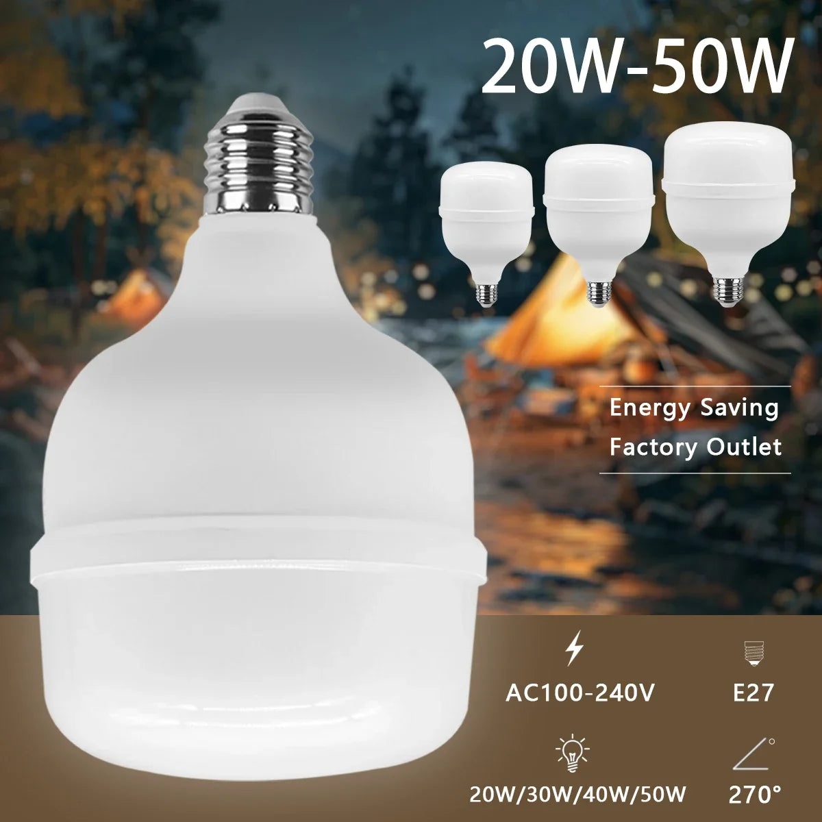 Super Bright 50W LED Bulb – Energy Efficient Lighting for Home Living Room
