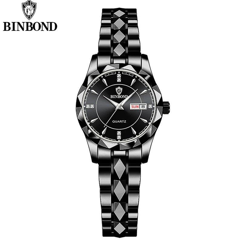 Stainless Steel Quartz Watch – Waterproof Luminous Accessory for Women