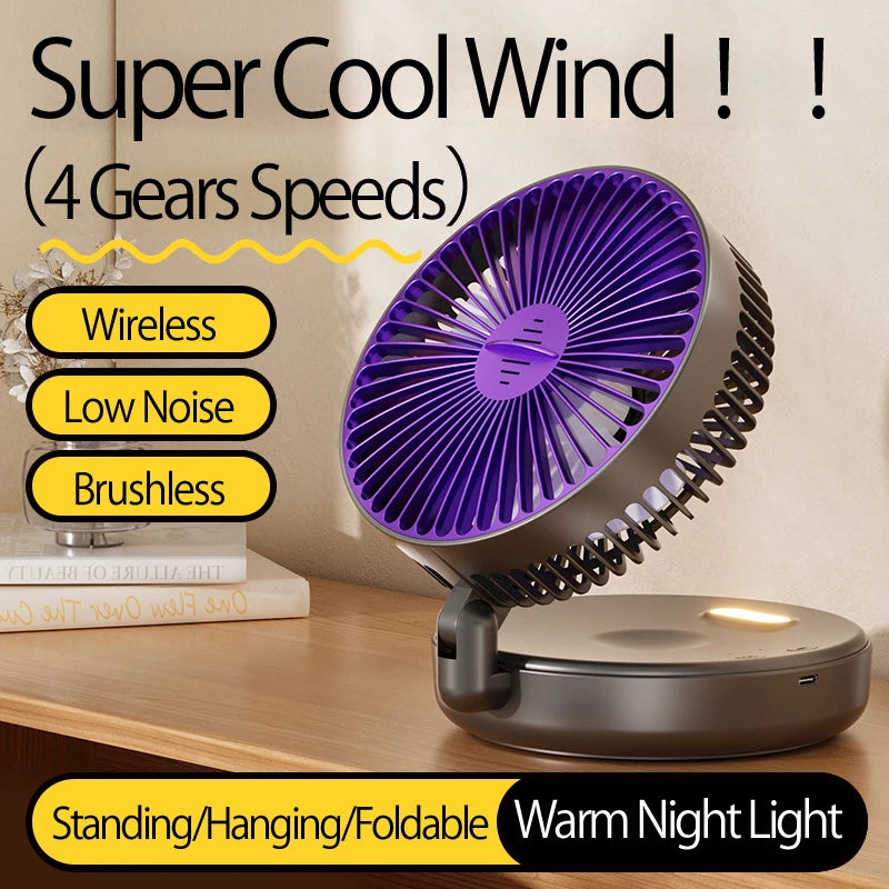 Rechargeable 3-in-1 Portable Fan – Multifunctional Cooling for Home and Travel