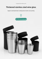 Stainless Steel Portable Cups – Travel Drinkware Set for Outdoor Camping