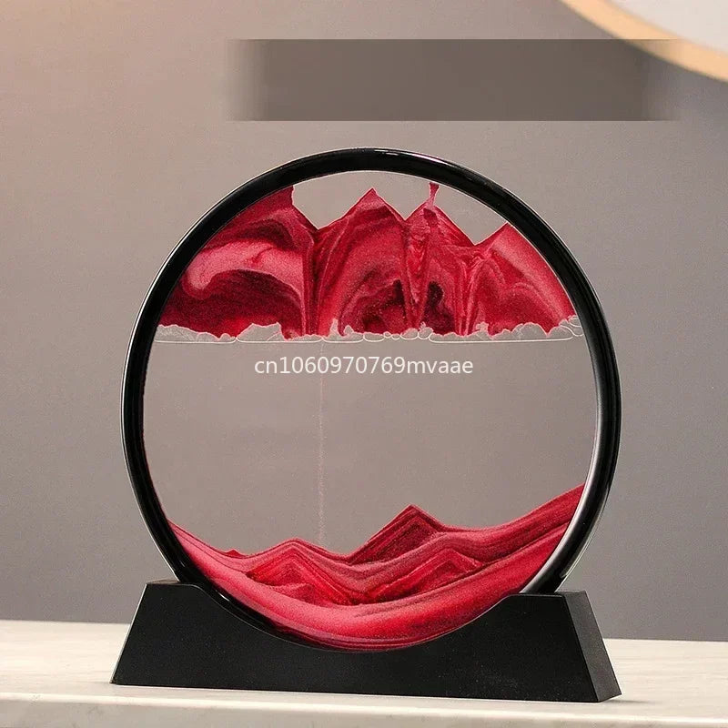 3D Moving Sand Art Frame – Dynamic Liquid Hourglass for Office Home Decor