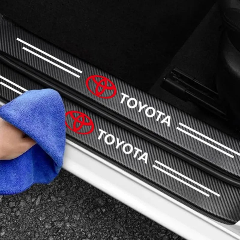 Carbon Fiber Door Threshold Stickers – Scratch Protection for Toyota