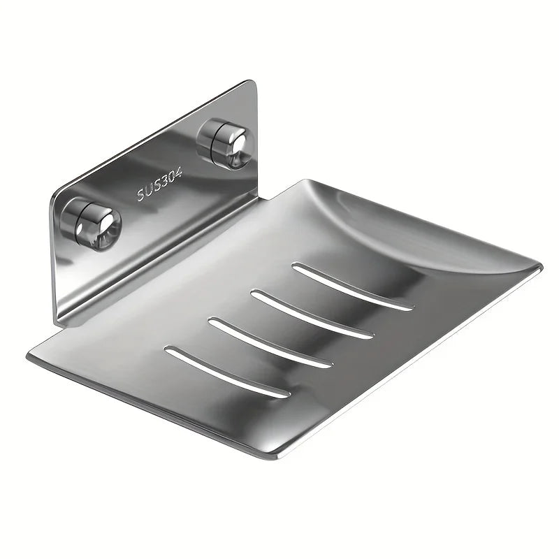 Stainless Steel Soap Dish – Wall Mounted Holder for Bathroom Shower