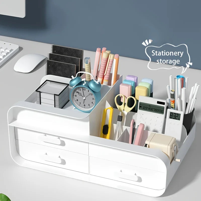 Large Plastic Makeup Organizer – Multi-Drawer Storage for Vanity Desktop