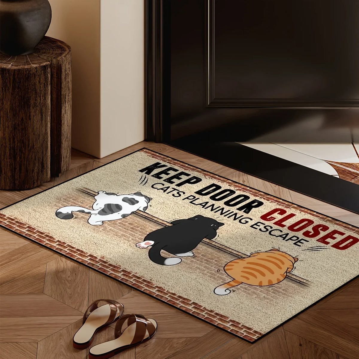 Cat Pattern Door Mat – Non-Slip Floor Rug for Bedroom and Entrance