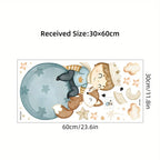 Cute Prince Fox Wall Decals – Cartoon Balloon Star Decor for Nursery Bedroom