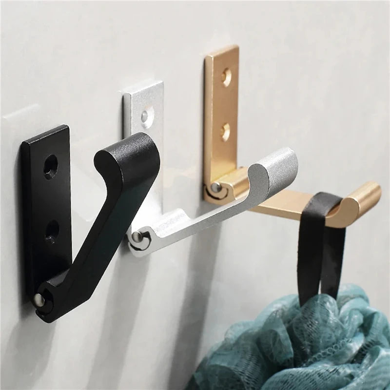 Folding Wall Hooks – Rustproof Aluminum Alloy for Kitchen Bathroom Storage