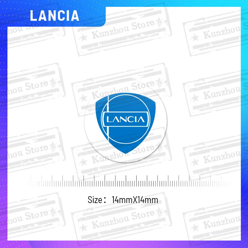 Car Key Fob Emblem – 14mm 3D Logo Badge for Lancia Automotive Keys