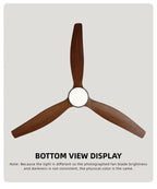 Solid Wood Ceiling Fan – 42/52 Inch LED Light for Living Room Dining