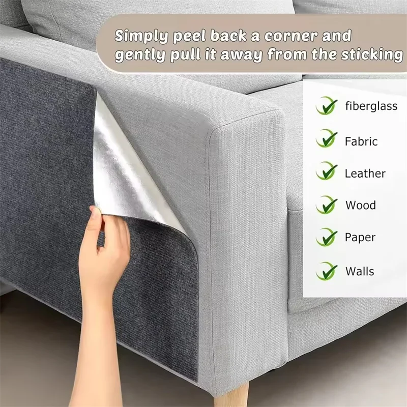 Self-Adhesive Cat Scratch Mat – Trimmable Carpet Protector for Sofa Furniture