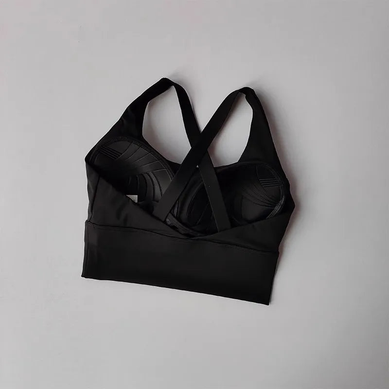 Shock-Absorbing Yoga Sports Bra – Breathable Fitness Top for Gym Workout