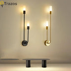 Modern LED Wall Lamp – Minimalist Black and Gold Lighting for Home Decor