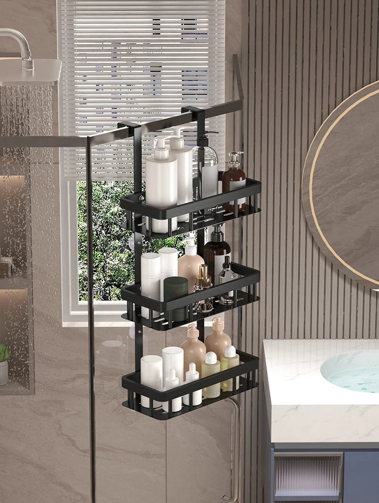 Three-Layer Wall Mounted Bathroom Rack – Shower Storage Organizer
