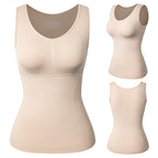 Plus Size Shaper Cami – Built-in Bra Compression Tank for Tummy Control