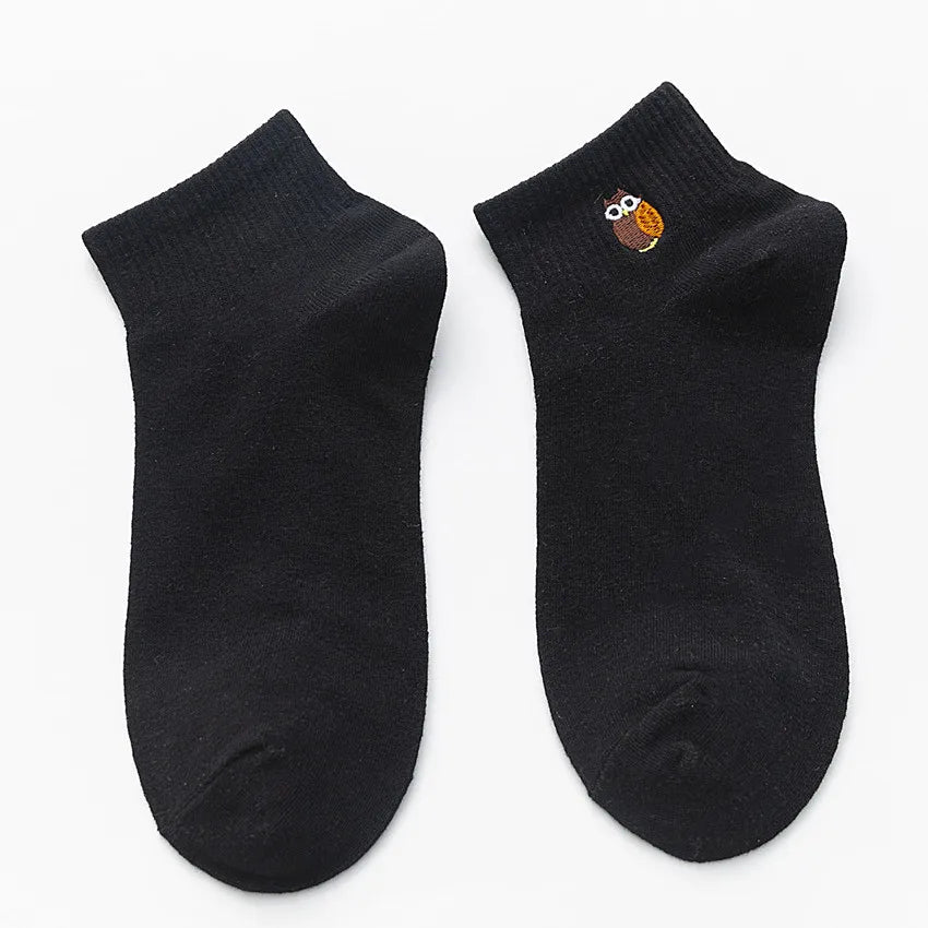 Embroidered Animal Cotton Socks – Kawaii Harajuku Style for Casual Wear