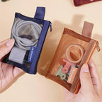 Transparent Mesh Zipper Pouch – Compact Organizer for Travel and Cables
