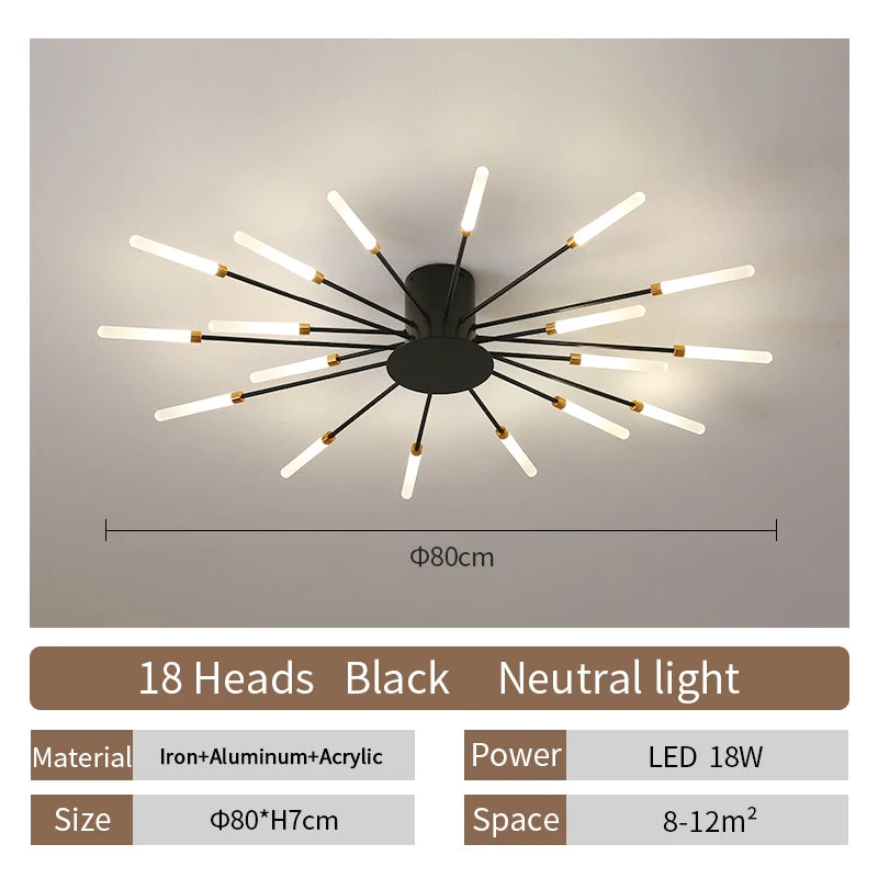 Modern Fireworks LED Ceiling Lamp – Decorative Chandelier for Living Room