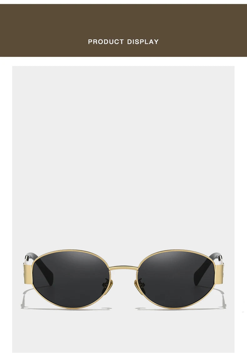 Alloy Oval Sunglasses – UV400 Protective Eyewear for Men and Women