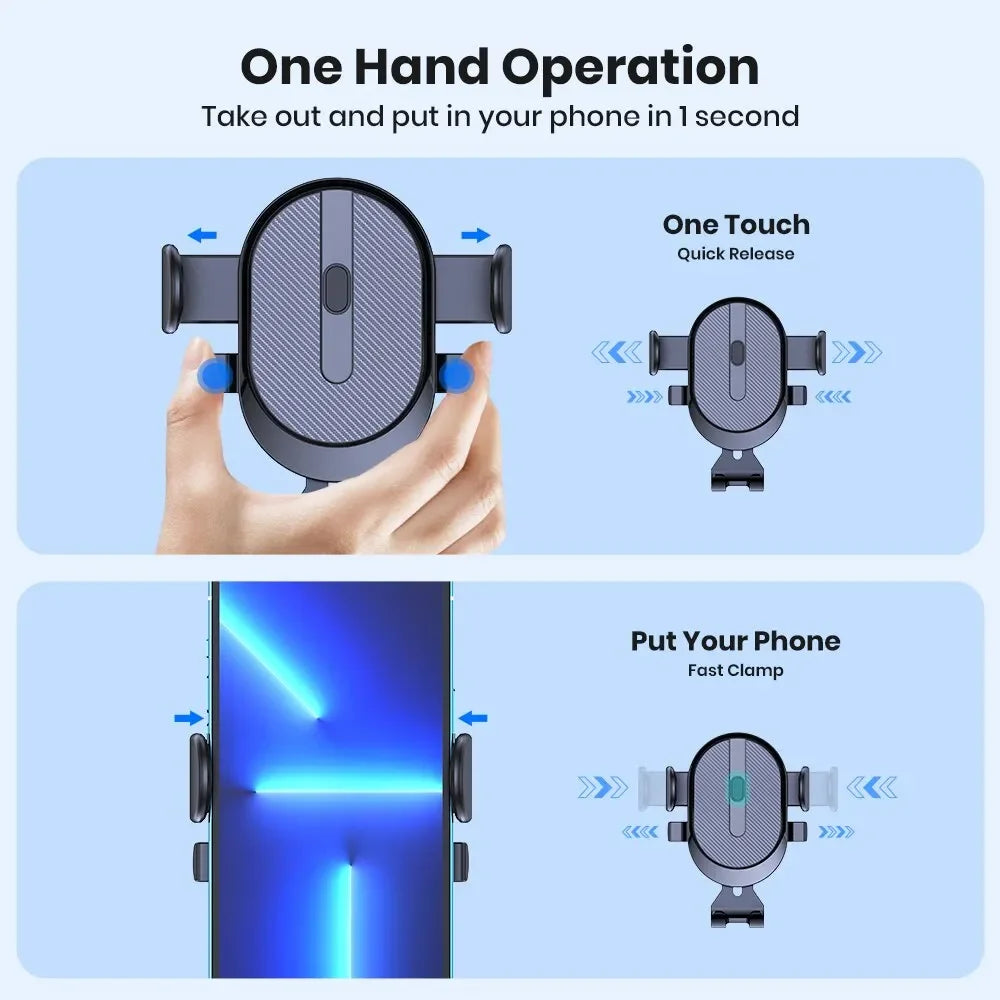 Gravity Car Phone Holder – Metallic Air Vent Mount for Hands-Free Driving