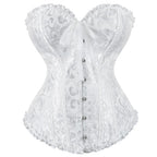Victorian Jacquard Corset Top – Lace Up Gothic Bustier for Cosplay