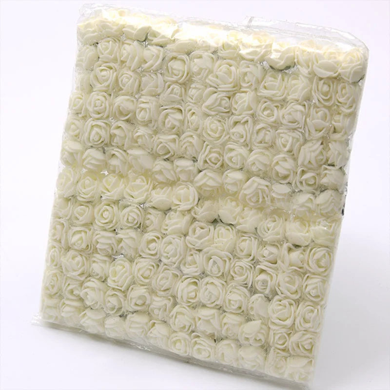 Mini Foam Rose Flower Heads – 2cm Craft Embellishments for Wedding Decor