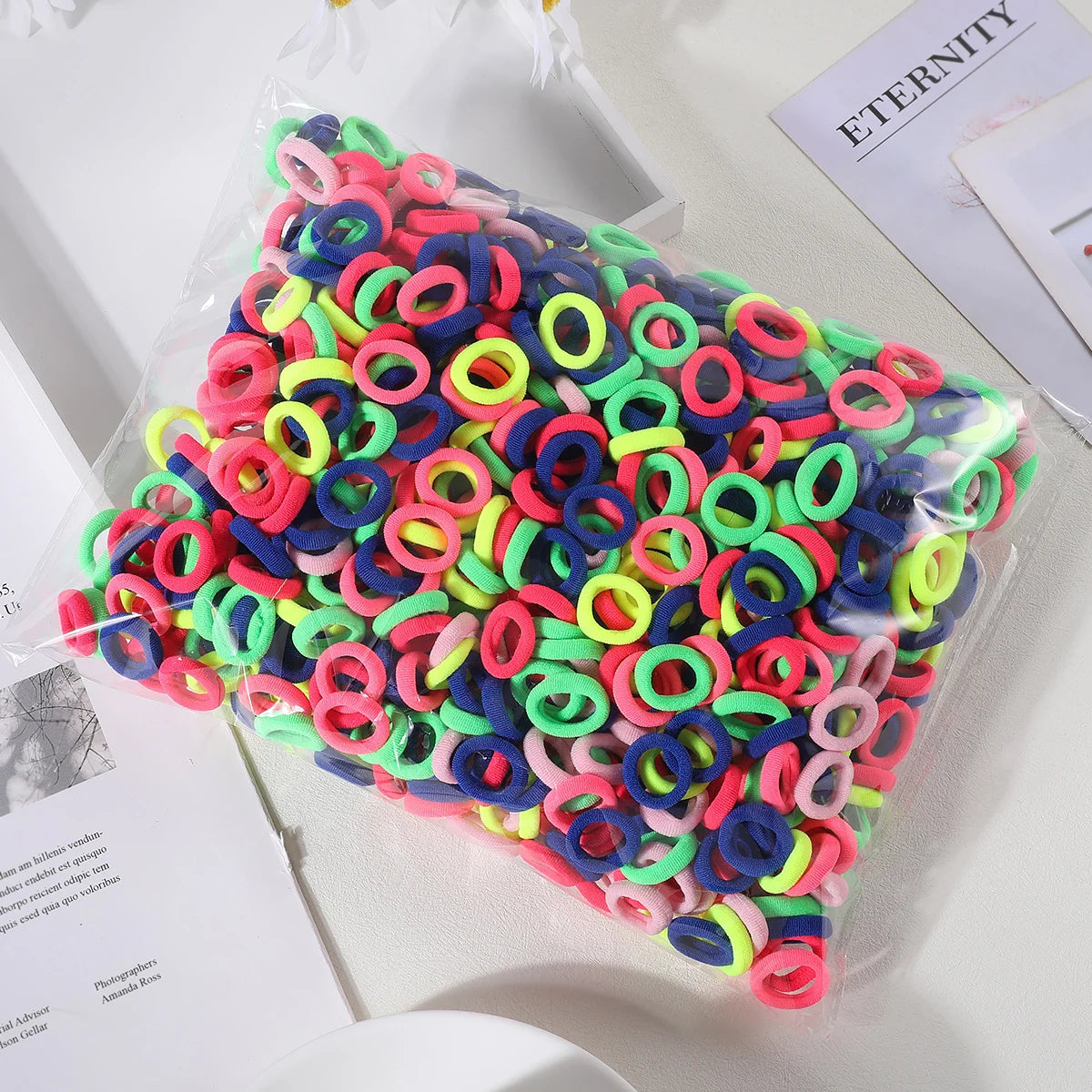 Colorful Nylon Hair Ties – Elastic Ponytail Holders for Kids Hair Styling