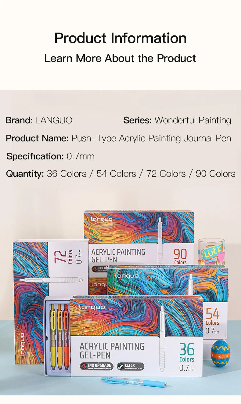 Acrylic Gel Pens – Retractable 0.7mm Tip for Student Painting and Writing