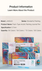 Acrylic Gel Pens – Retractable 0.7mm Tip for Student Painting and Writing