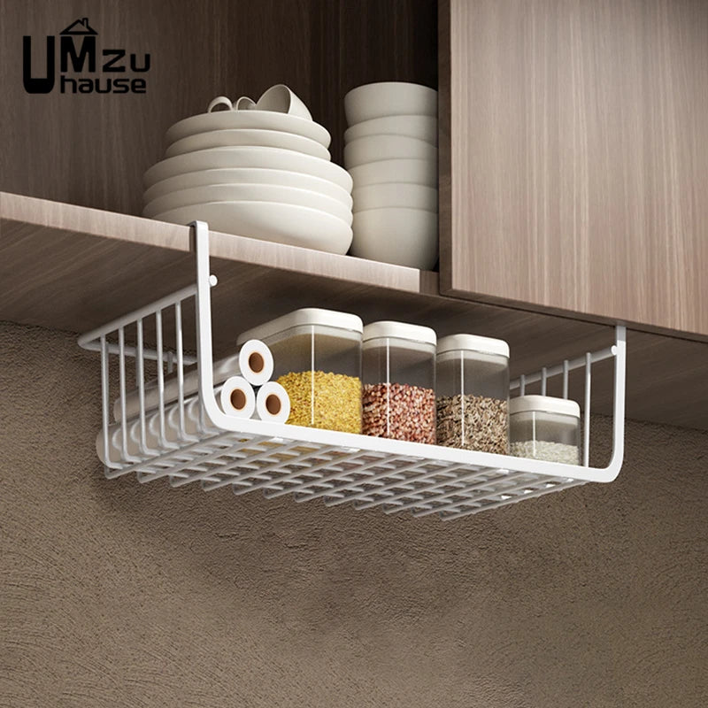 Iron Under Cabinet Hanging Baskets – Heavy Duty Storage for Kitchen Pantry