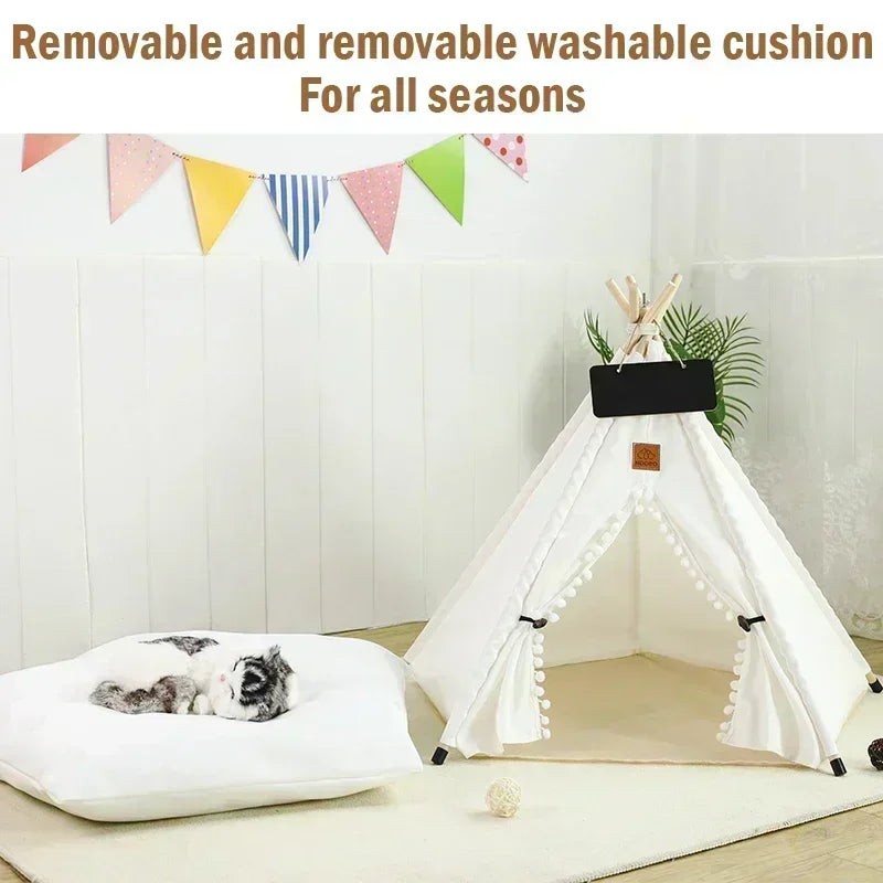 Portable Pet Teepee – Washable Indoor House for Cats and Small Dogs