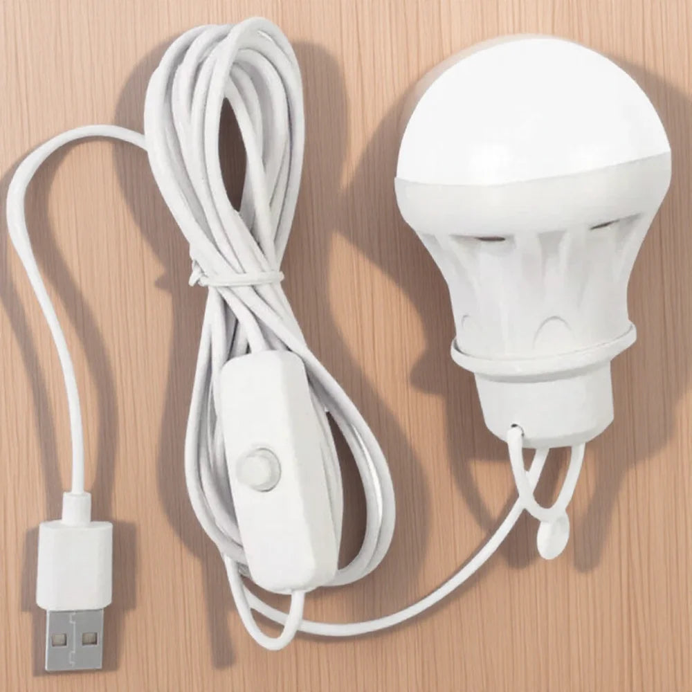 Portable LED USB Lantern – Dimmable Hanging Bulb for Camping and Hiking